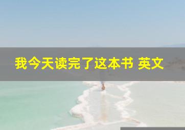 我今天读完了这本书 英文